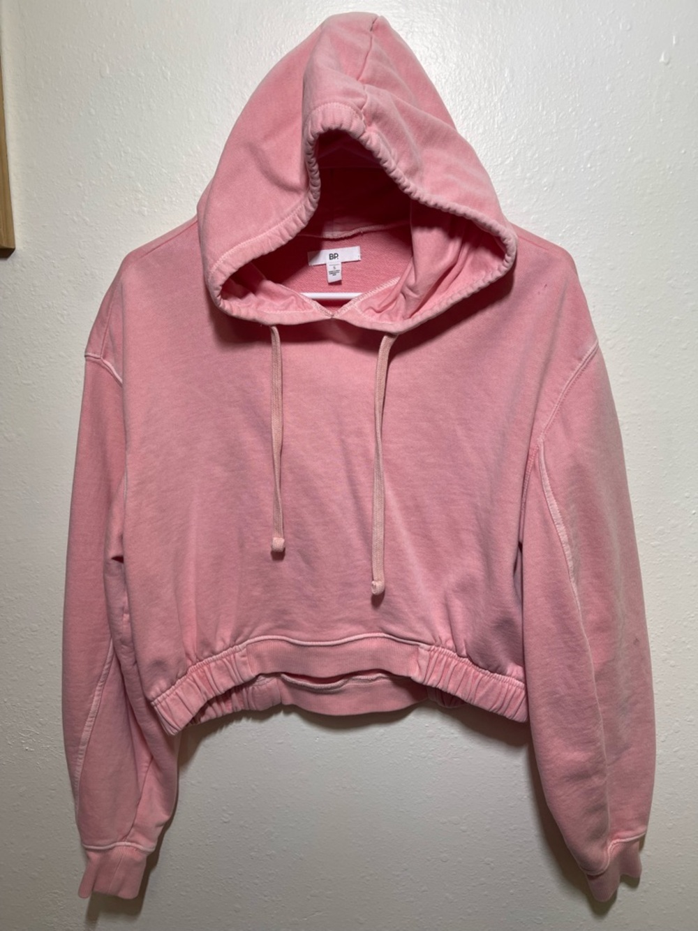 BP Women’s Pink Cropped Hoodie Sweatshirt Size Small Long Sleeve